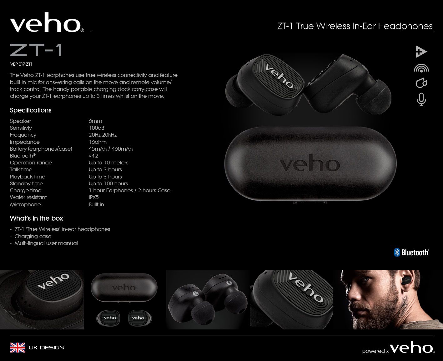 Veho ZT1 In-ear true Wireless earpods Thytronic
